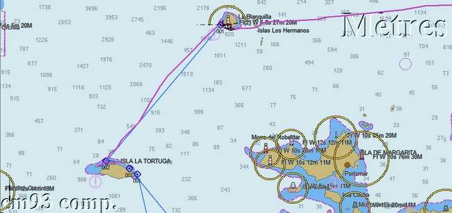 Carte de notre traversée entre Blanquilla et Tortuga