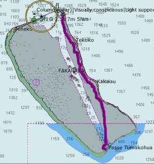 carte de l atoll de  fakarava